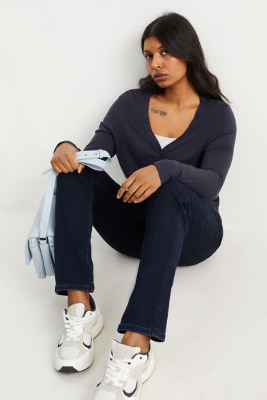 Damen - Basic-Strickjacke - dunkelblau