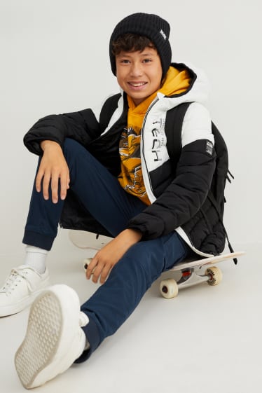 Kids Boys - Quilted jacket with hood - white
