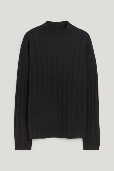 Damen - Kaschmir-Pullover - schwarz