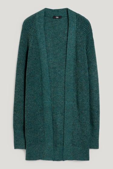 Damen - Strickjacke - dunkelgrün