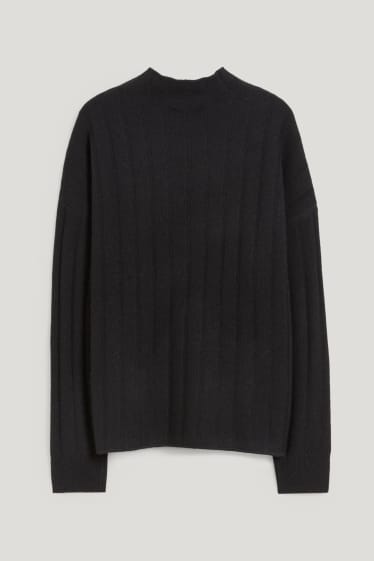 Damen - Kaschmir-Pullover - schwarz