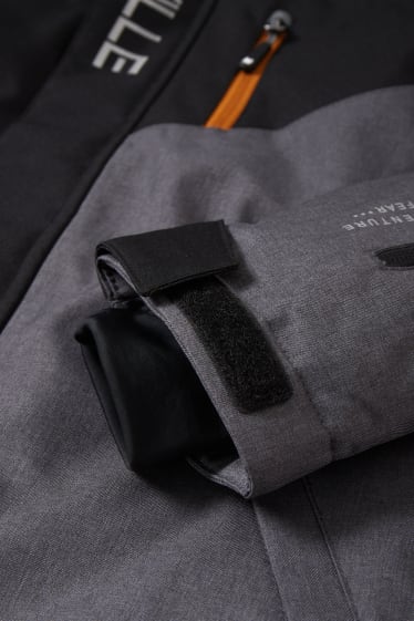 Niños - Chaqueta de esquí con capucha - negro