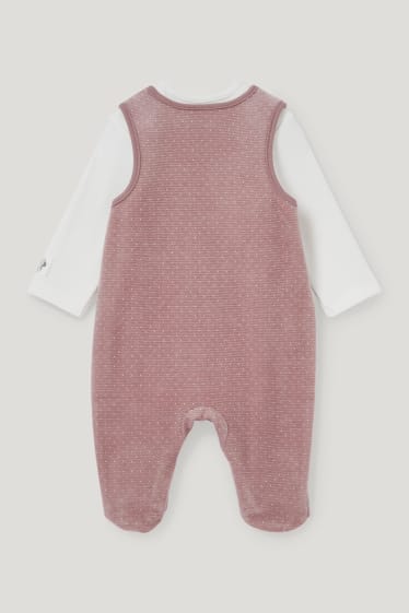 Baby Girls - Minnie Maus - Strampler-Set - 2 teilig - dunkelrosa