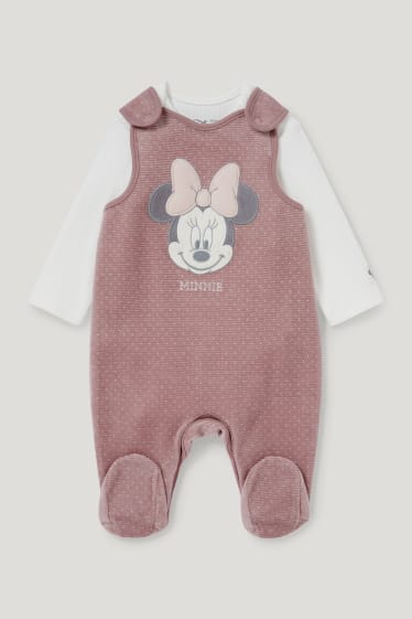 Baby Girls - Minnie Maus - Strampler-Set - 2 teilig - dunkelrosa