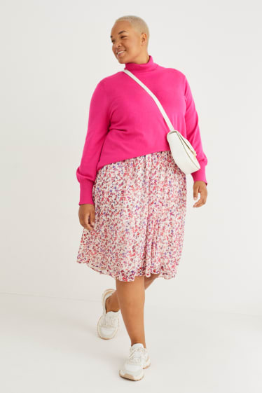 Damen - Rollkragenpullover - pink