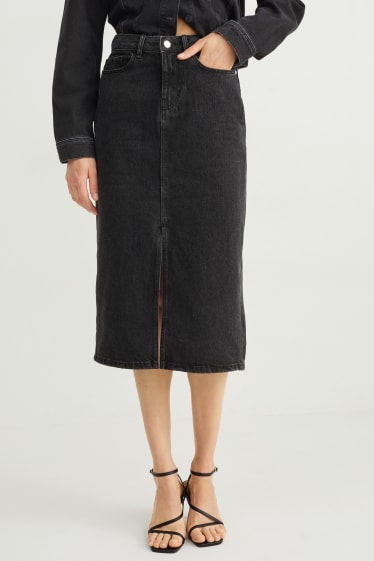 Damen - Jeansrock - schwarz