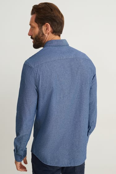 Herren - Hemd - Regular Fit - Button-down - blau
