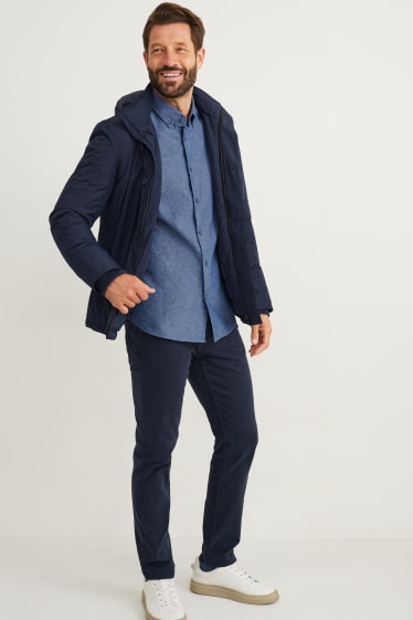 Herren - Hemd - Regular Fit - Button-down - blau