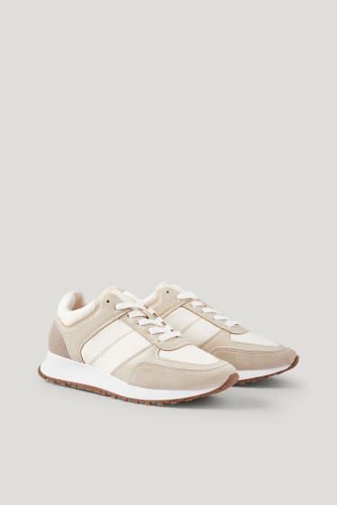 Dames - Sneakers - imitatieleer - licht beige