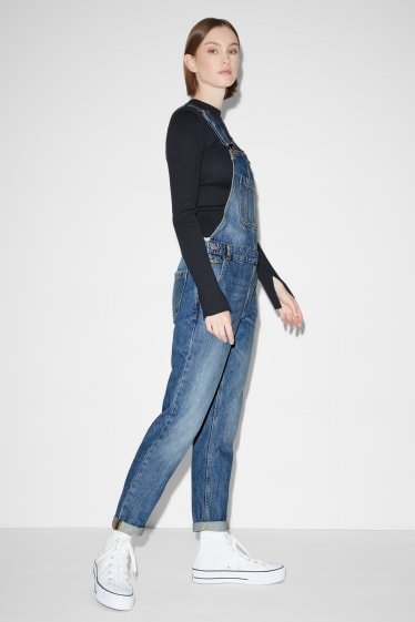 Clockhouse femme - CLOCKHOUSE - salopette en jean - jean bleu
