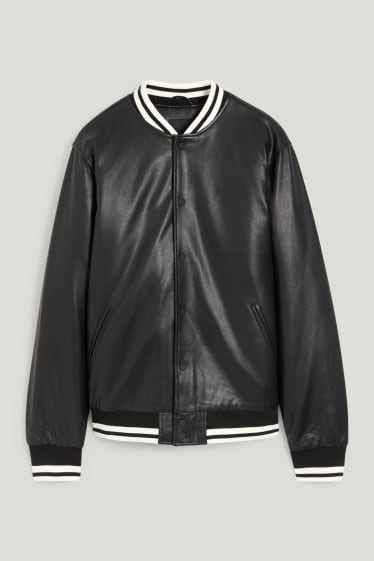 Clockhouse Boys - Collegejack - imitatieleer - zwart