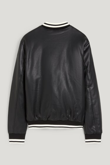Clockhouse Boys - Collegejack - imitatieleer - zwart