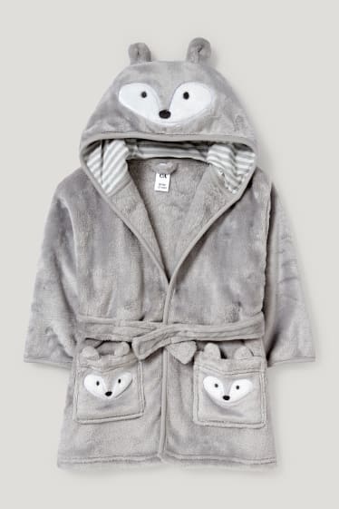 Bebés niños - Albornoz para bebé con capucha - gris