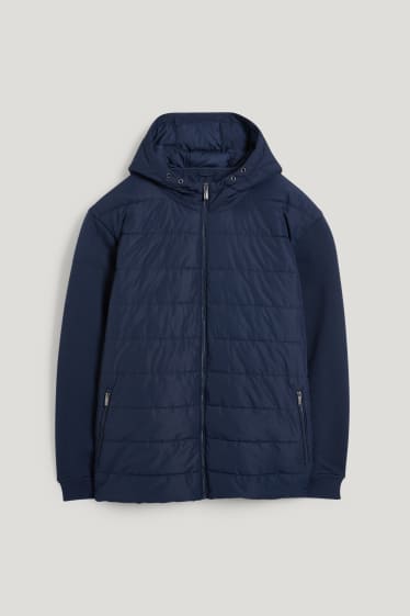 Caballero XL - Chaqueta acolchada con capucha - azul oscuro