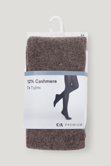 Femmes - Collants en cachemire mélangé - marron