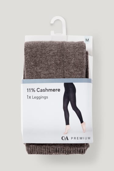 Femmes - Legging en cachemire mélangé - marron
