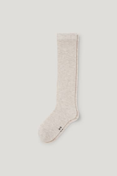 Women - Cashmere blend knee-high socks - light beige