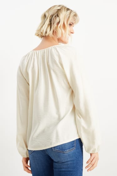 Mujer - Blusa - blanco roto