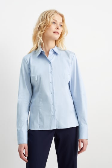 Damen - Business-Bluse - hellblau