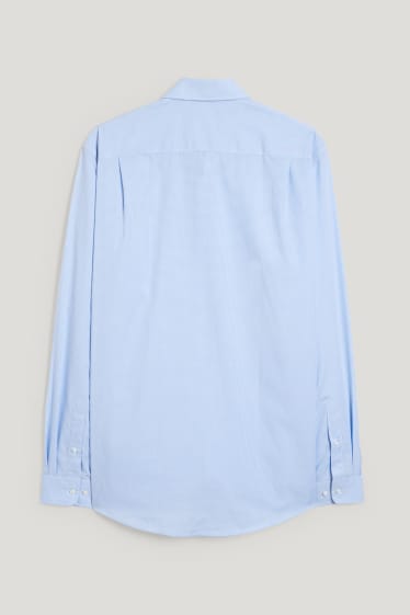 Heren - Business-overhemd - regular fit - kent - gemakkelijk te strijken - geruit - blauw / wit