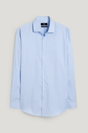Men - Business shirt - slim fit - cutaway collar - easy-iron - striped - blue / white