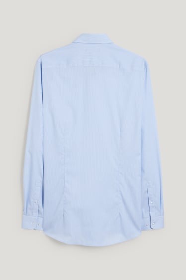 Men - Business shirt - slim fit - cutaway collar - easy-iron - striped - blue / white