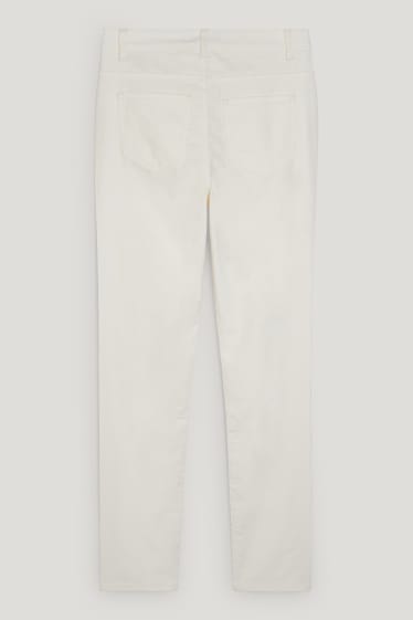 Women - Corduroy trousers - high waist - straight fit - cremewhite