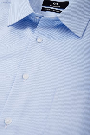 Herren - Businesshemd - Regular Fit - Kent - bügelleicht - gestreift - blau / weiß