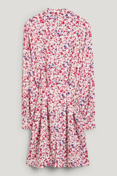 Dames - Blousejurk van viscose - gebloemd - crème wit