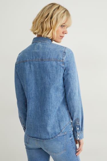 Damen - Jeansbluse - jeans-blau