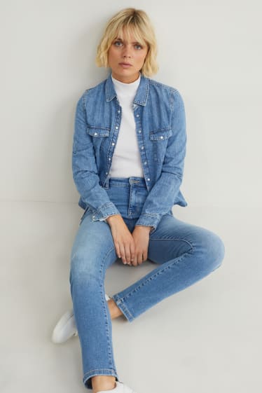 Damen - Jeansbluse - jeans-blau