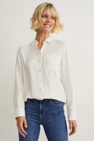 Mujer - Blusa - blanco roto