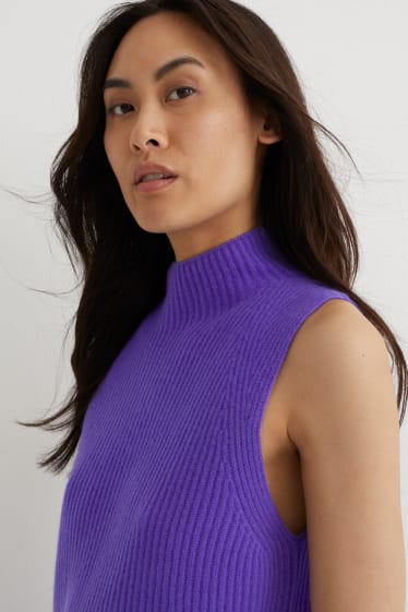 Femmes - Pull sans manches en cachemire - violet