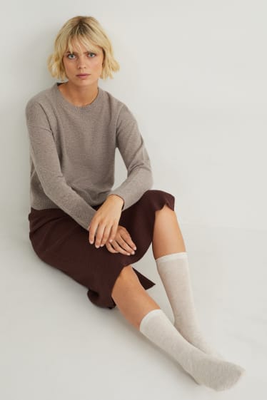 Mujer - Calcetines con mezcla de cachemir - beige claro