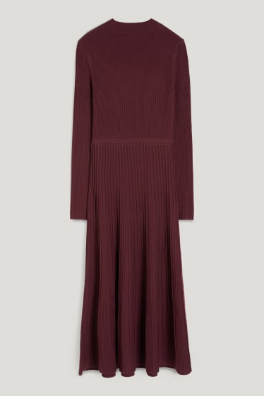 Damen - Strickkleid - bordeaux