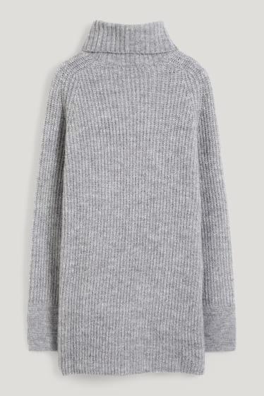 Damen - Rollkragenpullover - grau