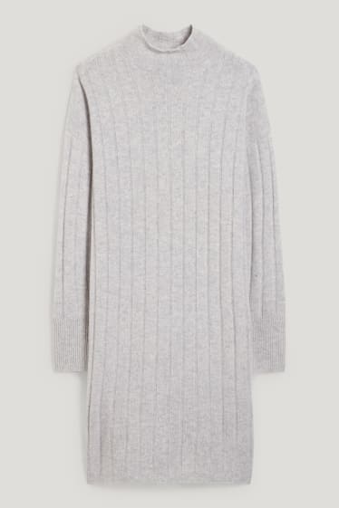 Femmes - Robe en cachemire - gris clair