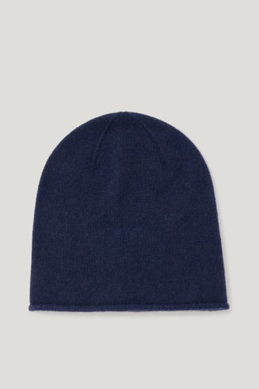 Dames - Muts van kasjmier - donkerblauw
