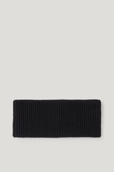 Femmes - Bandeau de front en cachemire mélangé - noir