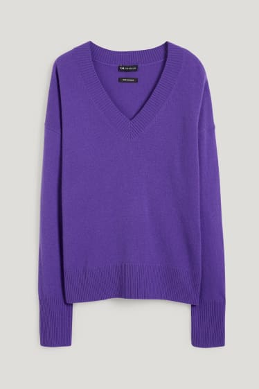Women - Cashmere jumper - purple