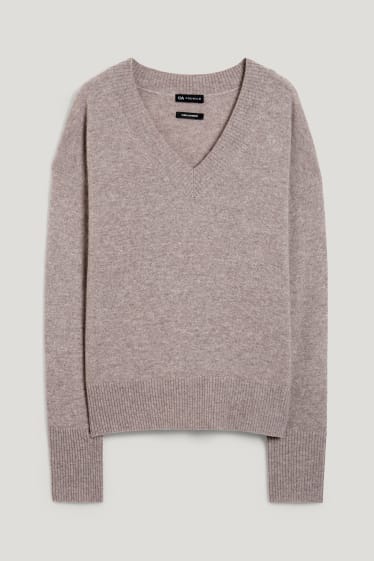 Damen - Kaschmir-Pullover - beige