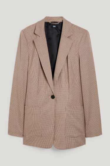 Women - Blazer - regular fit - check - light beige
