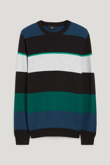 Hombre - Jersey - de rayas - negro
