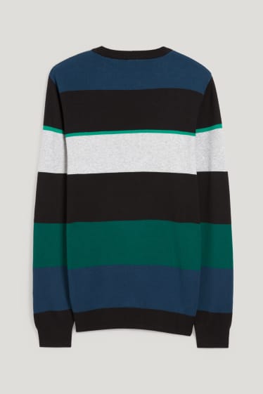 Hombre - Jersey - de rayas - negro