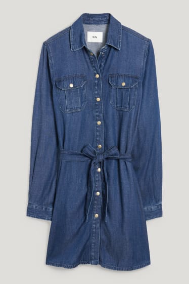 Dona - Vestit camiser texà - texà blau
