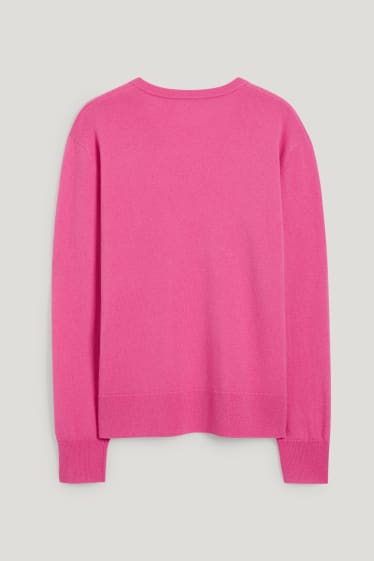 Femmes - Pullover basique - mélange de laine contenant du cachemire - rose