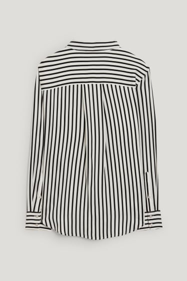 Damen - Bluse - gestreift - cremeweiß