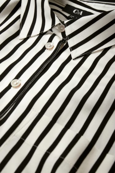 Damen - Bluse - gestreift - cremeweiß