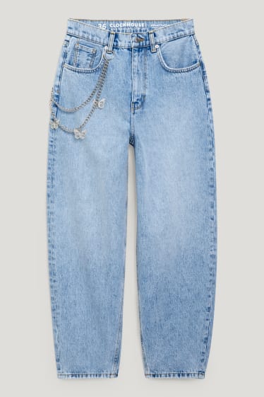 Clockhouse pro holky - CLOCKHOUSE - balloon jeans - high waist - džíny - světle modré