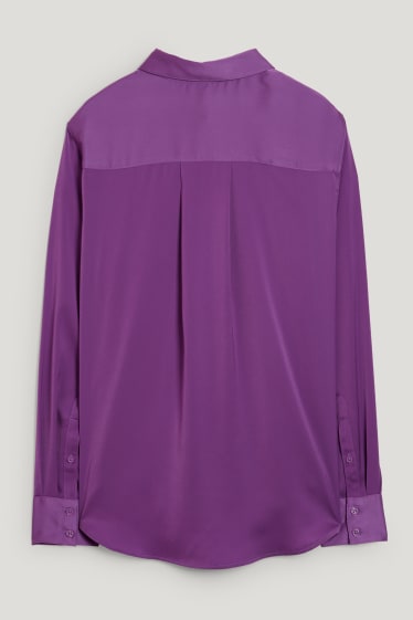 Damen - Satin-Bluse - violett